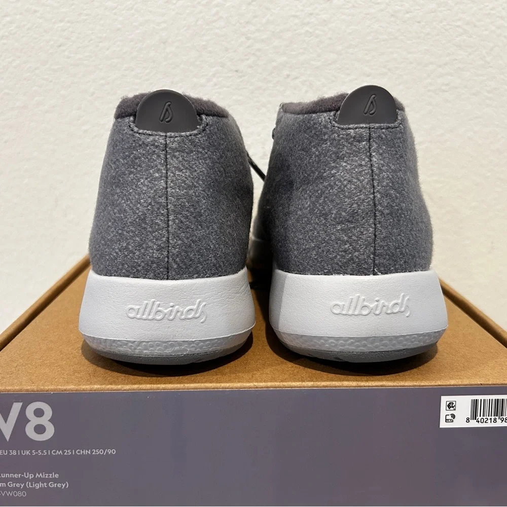 Allbirds Women Wool Runner-Up Mizzle in Medium Grey, Size 8, New in Box